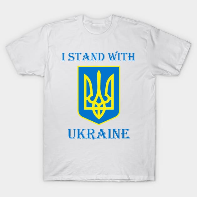 I Stand with UKRAINE Tryzub symbol design T-Shirt by cthomas888